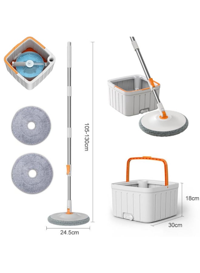 PAACHU 360° Flat Spin Mop with Bucket – Durable Design, Adjustable Handle, Microfiber Pad-2.5L - Image 2